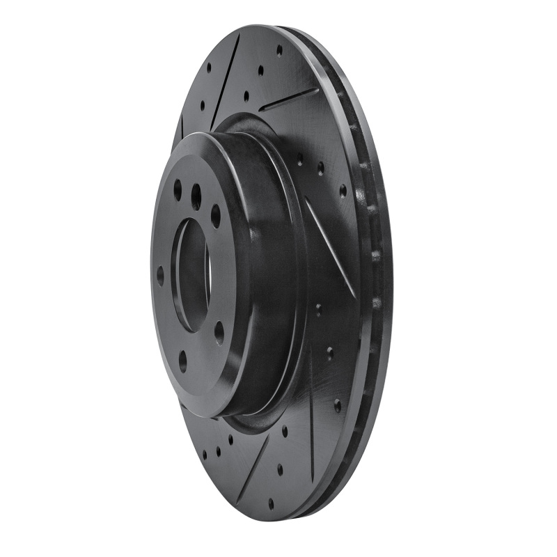 BMW Z4 Brake Rotor (1) - Rear Left - R1 Concepts - Drilled & Slotted - Black - `11-`16